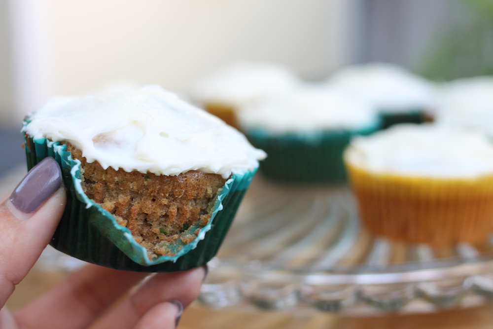 zucchini cupcakes with cream cheese frosting