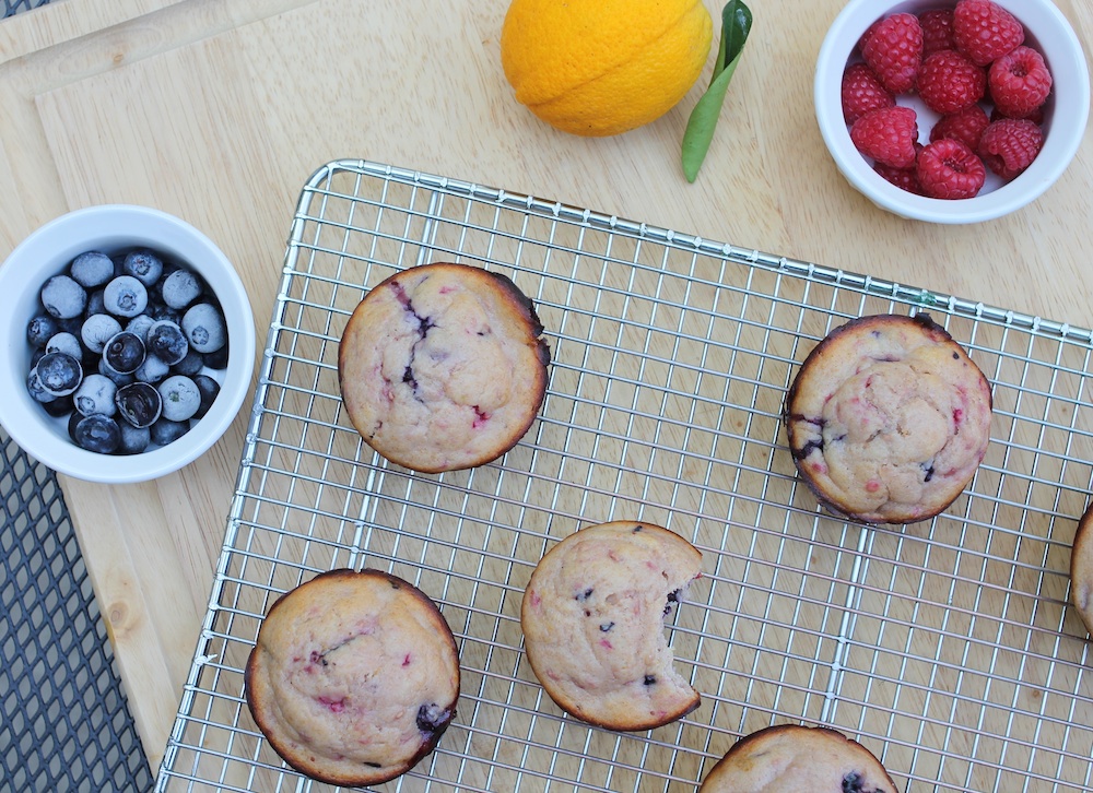 blueberry raspberry lemon muffins